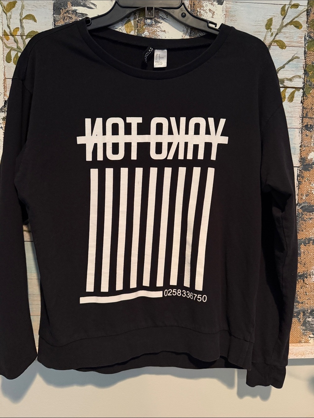 Divided Black “Not Okay” Top with White Tag